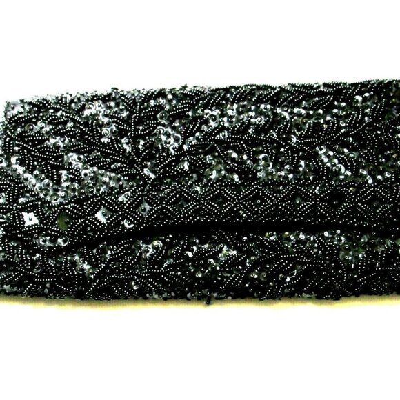 Vintage La Regale Beaded Sequined Satin Evening Clutch